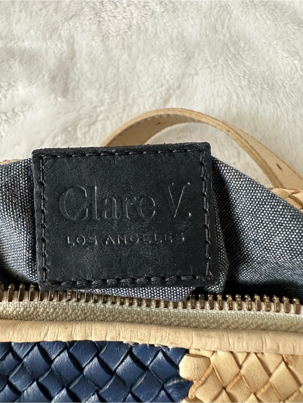 Clare V Woven Leather Striped Fanny Pack Crossbody Belt Bag - Picture 9 of 15